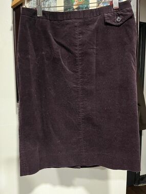 GAP Dark Plum Corduroy Pencil Skirt with Button Tab